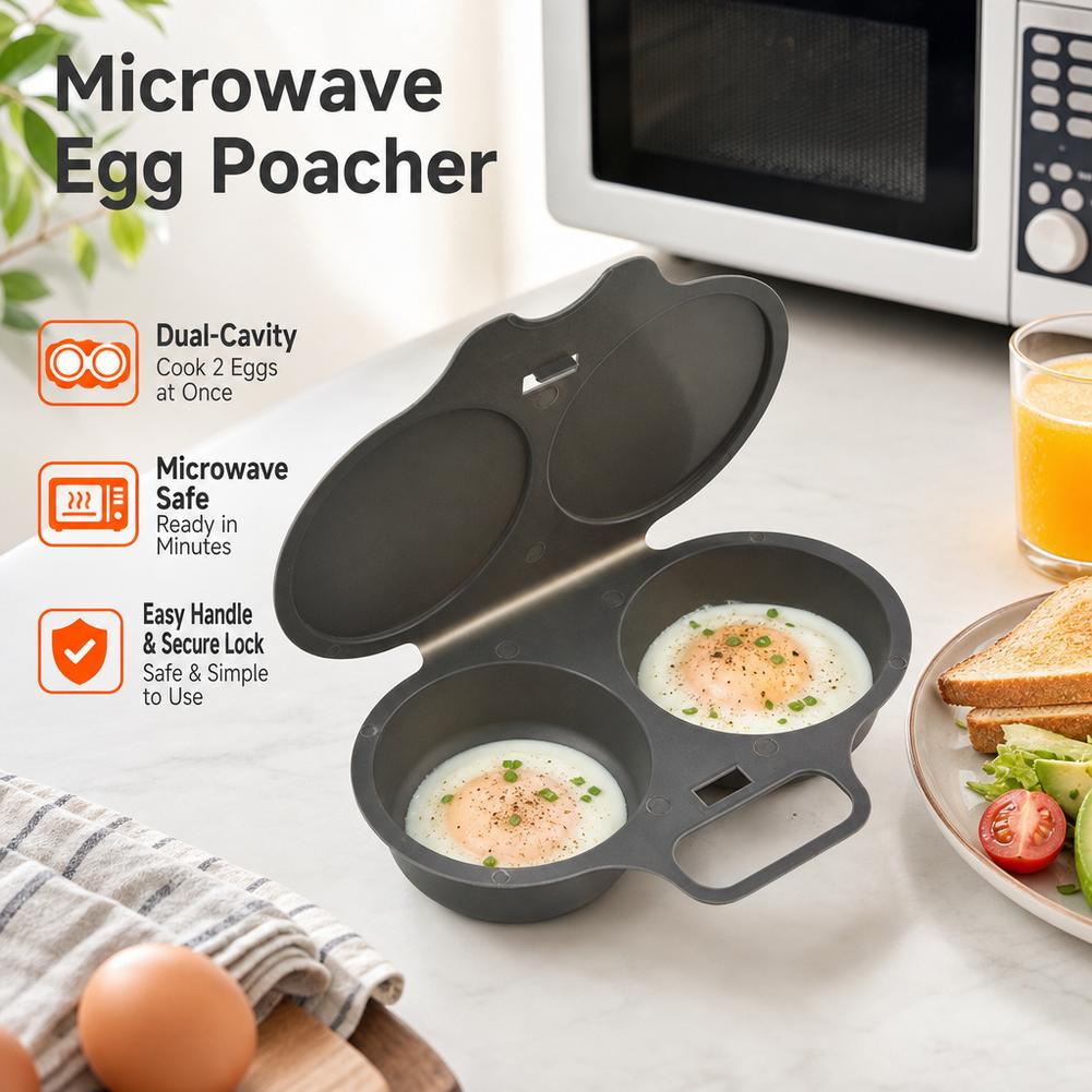 Microwave Oven - 1/2 قطعة، قالب لطهي البيض في