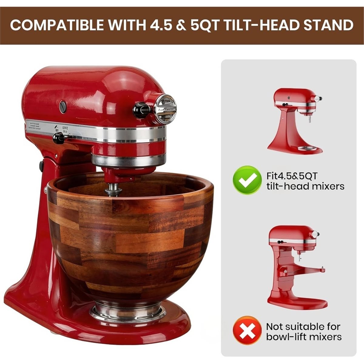 Stand Mixer - تحديث. وعاء خلط خشبي لخلاط كيتشن